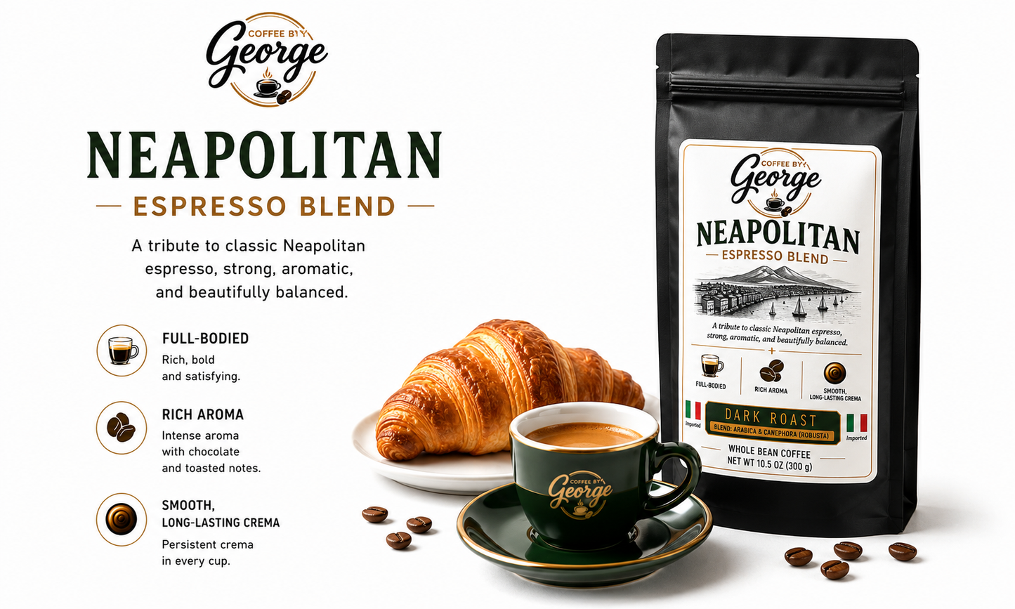 Coffee by George Neapolitan Espresso Blend Whole Bean Coffee