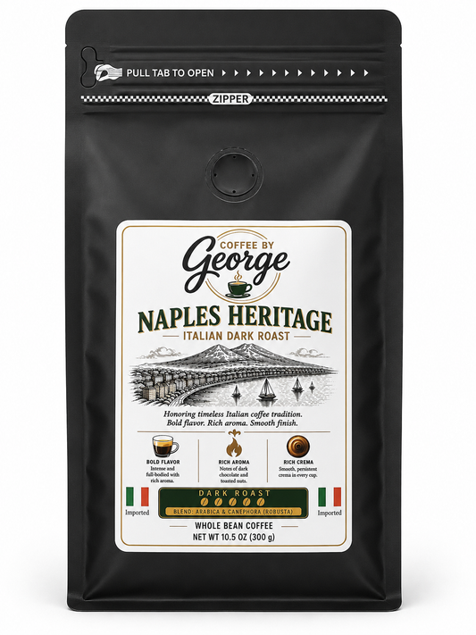 Coffee by George Naples Heritage Dark Roast Whole Bean Coffee