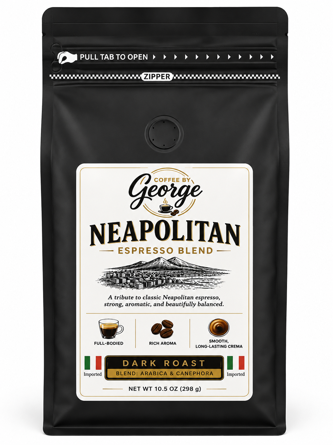 Coffee by George Neapolitan Espresso Blend Whole Bean Coffee