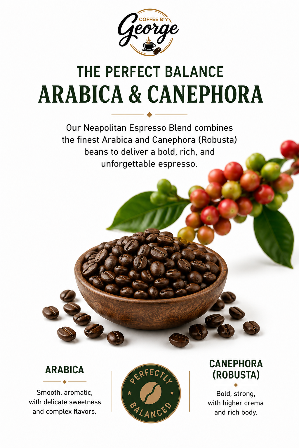 Coffee by George Neapolitan Espresso Blend Whole Bean Coffee